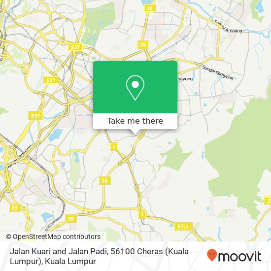 Jalan Kuari and Jalan Padi, 56100 Cheras (Kuala Lumpur) map