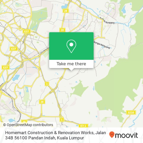 Homemart Construction & Renovation Works, Jalan 34B 56100 Pandan Indah map