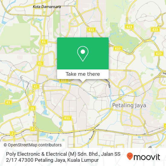 Poly Electronic & Electrical (M) Sdn. Bhd., Jalan SS 2 / 17 47300 Petaling Jaya map