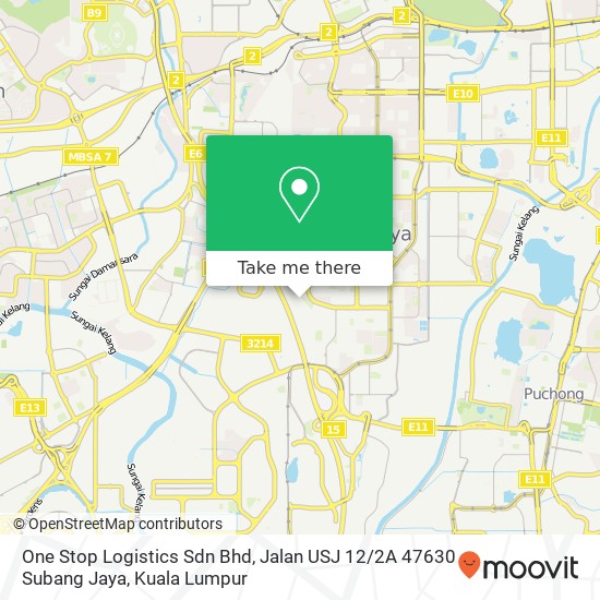 One Stop Logistics Sdn Bhd, Jalan USJ 12 / 2A 47630 Subang Jaya map