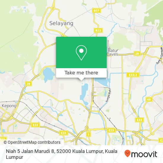 Peta Niah 5 Jalan Marudi 8, 52000 Kuala Lumpur