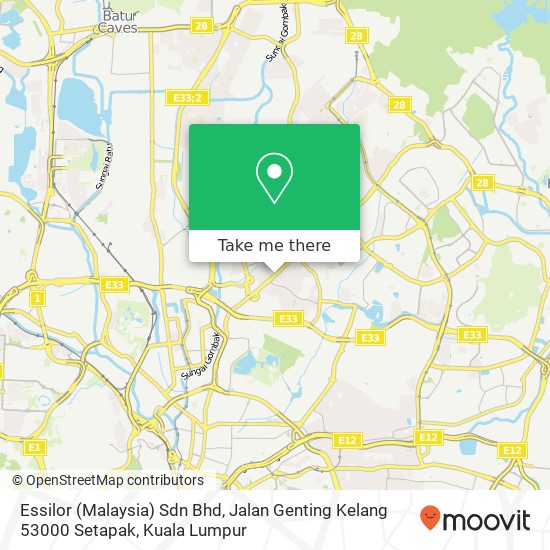 Peta Essilor (Malaysia) Sdn Bhd, Jalan Genting Kelang 53000 Setapak