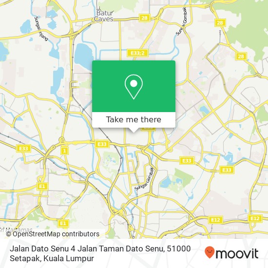 Jalan Dato Senu 4 Jalan Taman Dato Senu, 51000 Setapak map