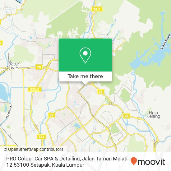 Peta PRO Colour Car SPA & Detailing, Jalan Taman Melati 12 53100 Setapak