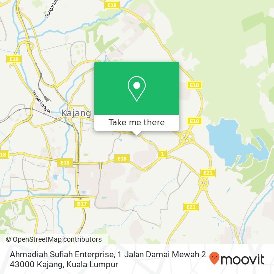 Ahmadiah Sufiah Enterprise, 1 Jalan Damai Mewah 2 43000 Kajang map