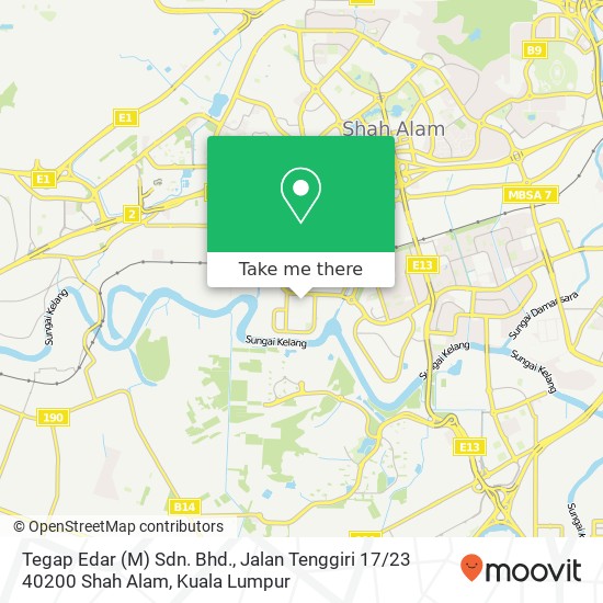 Tegap Edar (M) Sdn. Bhd., Jalan Tenggiri 17 / 23 40200 Shah Alam map