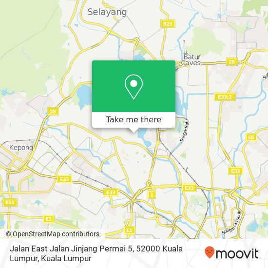 Peta Jalan East Jalan Jinjang Permai 5, 52000 Kuala Lumpur