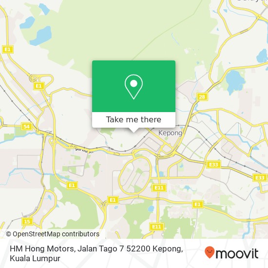 HM Hong Motors, Jalan Tago 7 52200 Kepong map