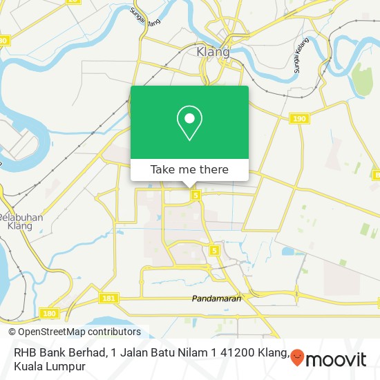 RHB Bank Berhad, 1 Jalan Batu Nilam 1 41200 Klang map