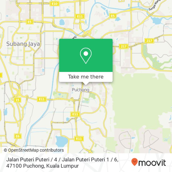 Peta Jalan Puteri Puteri / 4 / Jalan Puteri Puteri 1 / 6, 47100 Puchong