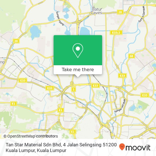 Tan Star Material Sdn Bhd, 4 Jalan Selingsing 51200 Kuala Lumpur map