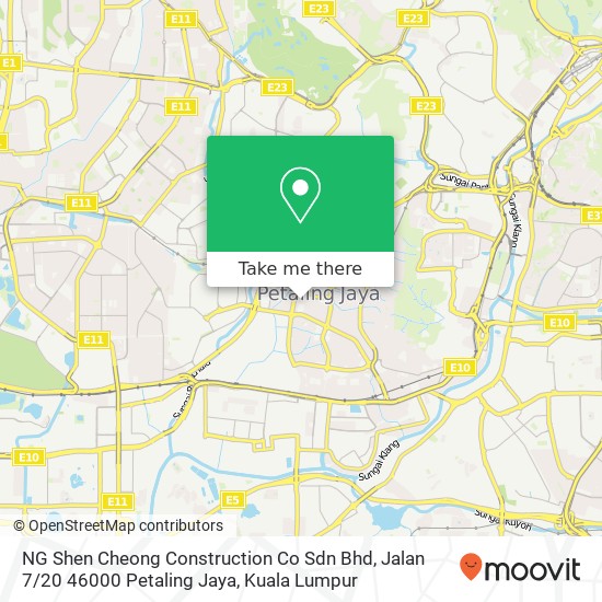 NG Shen Cheong Construction Co Sdn Bhd, Jalan 7 / 20 46000 Petaling Jaya map