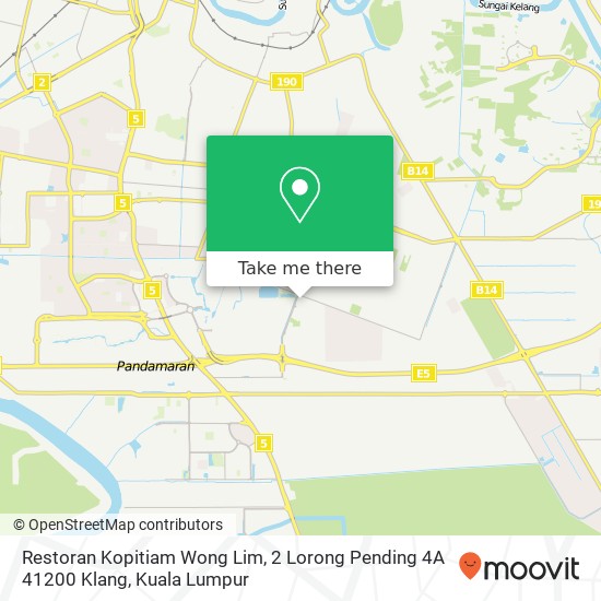 Peta Restoran Kopitiam Wong Lim, 2 Lorong Pending 4A 41200 Klang