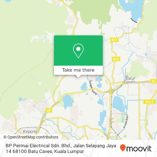 Peta BP Permai Electrical Sdn. Bhd., Jalan Selayang Jaya 14 68100 Batu Caves