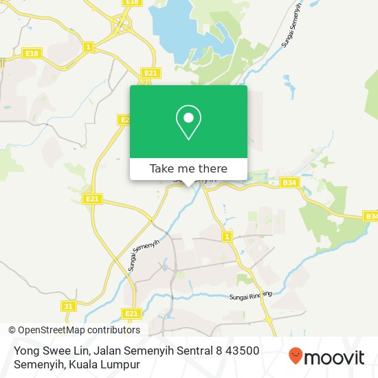 Peta Yong Swee Lin, Jalan Semenyih Sentral 8 43500 Semenyih