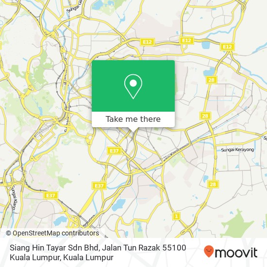 Siang Hin Tayar Sdn Bhd, Jalan Tun Razak 55100 Kuala Lumpur map