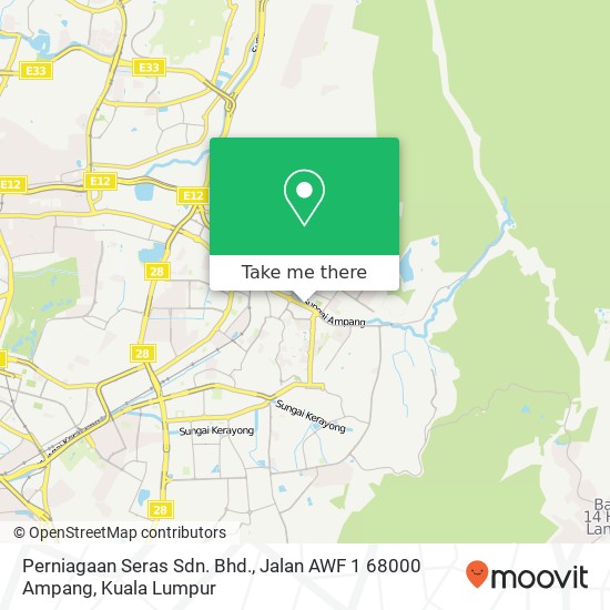 Peta Perniagaan Seras Sdn. Bhd., Jalan AWF 1 68000 Ampang