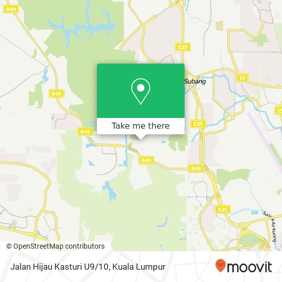 Peta Jalan Hijau Kasturi U9 / 10, 40150 Shah Alam