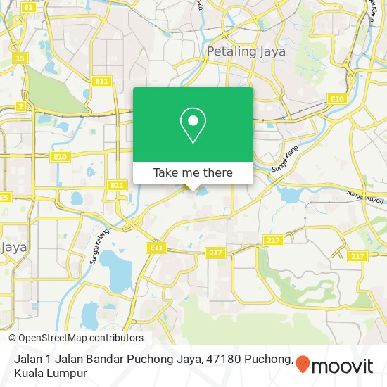 Peta Jalan 1 Jalan Bandar Puchong Jaya, 47180 Puchong