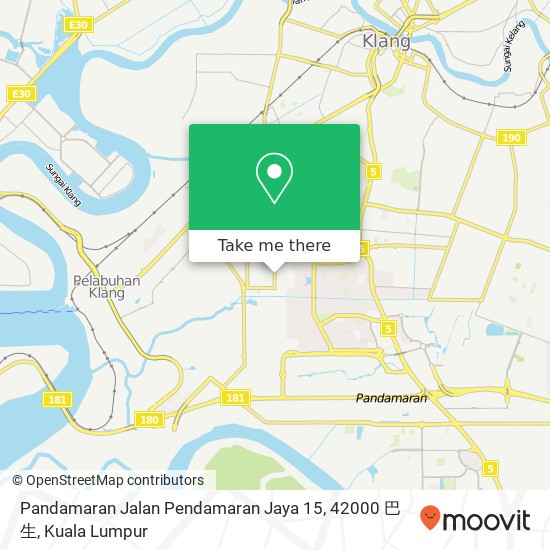 Peta Pandamaran Jalan Pendamaran Jaya 15, 42000 巴生