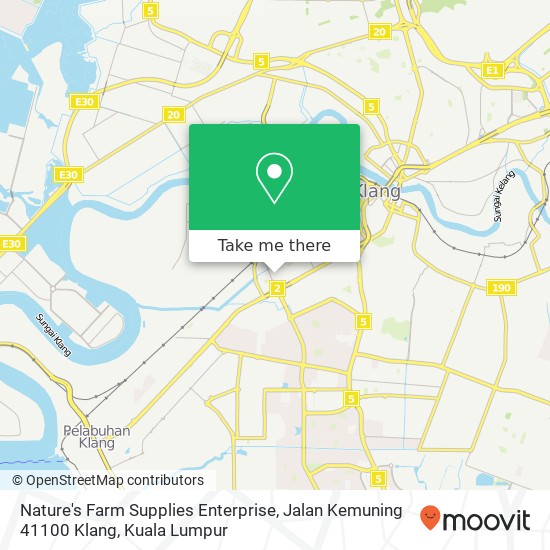 Peta Nature's Farm Supplies Enterprise, Jalan Kemuning 41100 Klang