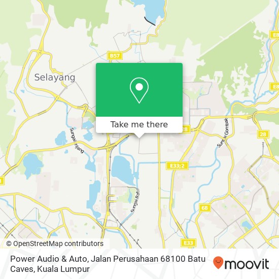 Peta Power Audio & Auto, Jalan Perusahaan 68100 Batu Caves