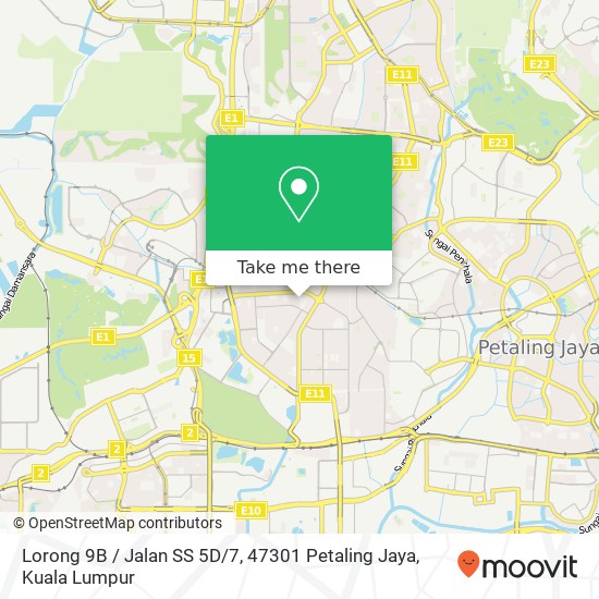 Peta Lorong 9B / Jalan SS 5D / 7, 47301 Petaling Jaya