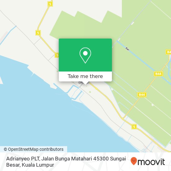 Peta Adrianyeo PLT, Jalan Bunga Matahari 45300 Sungai Besar