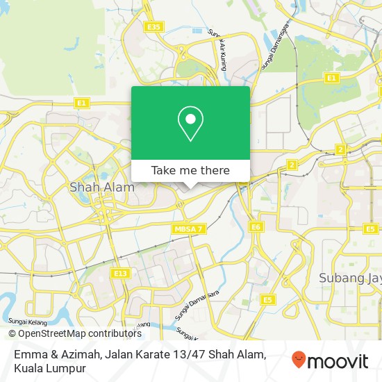 Emma & Azimah, Jalan Karate 13 / 47 Shah Alam map