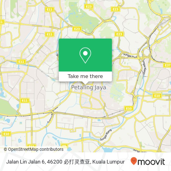 Peta Jalan Lin Jalan 6, 46200 必打灵查亚