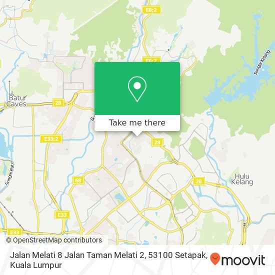 Peta Jalan Melati 8 Jalan Taman Melati 2, 53100 Setapak