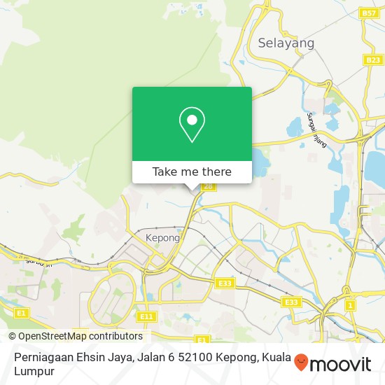 Peta Perniagaan Ehsin Jaya, Jalan 6 52100 Kepong