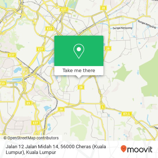 Peta Jalan 12 Jalan Midah 14, 56000 Cheras (Kuala Lumpur)