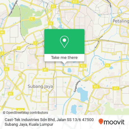 Cast-Tek Industries Sdn Bhd, Jalan SS 13 / 6 47500 Subang Jaya map