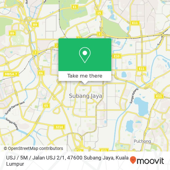 Peta USJ / 5M / Jalan USJ 2 / 1, 47600 Subang Jaya