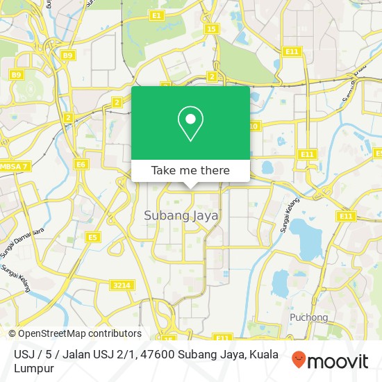 Peta USJ / 5 / Jalan USJ 2 / 1, 47600 Subang Jaya