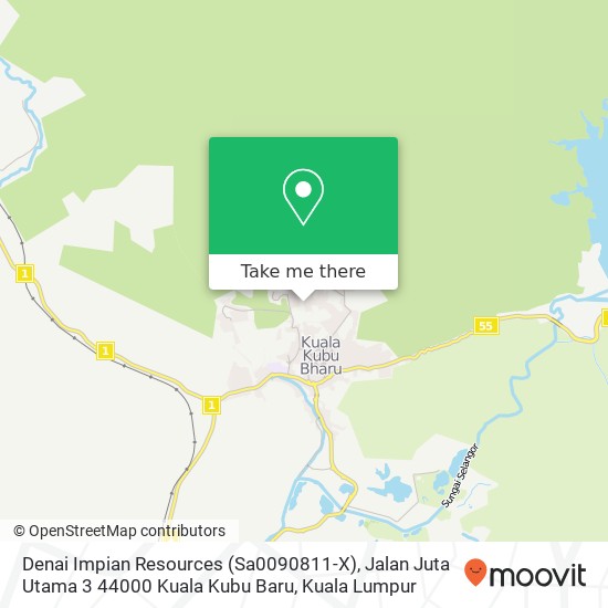 Peta Denai Impian Resources (Sa0090811-X), Jalan Juta Utama 3 44000 Kuala Kubu Baru