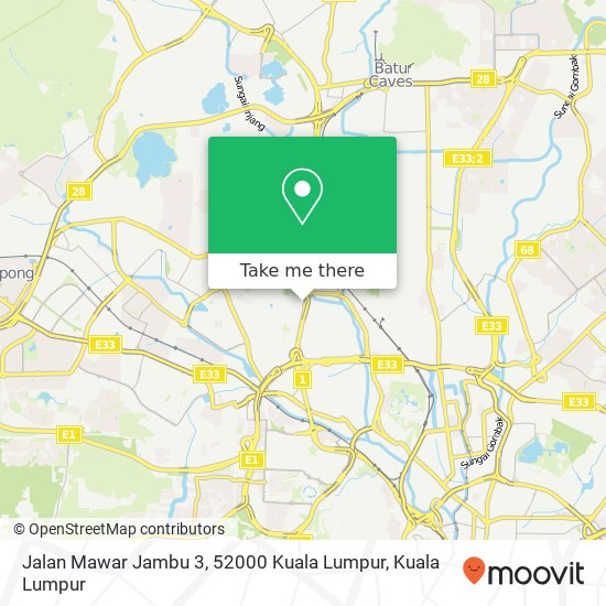 Peta Jalan Mawar Jambu 3, 52000 Kuala Lumpur