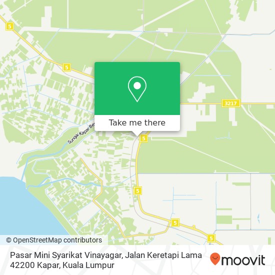 Peta Pasar Mini Syarikat Vinayagar, Jalan Keretapi Lama 42200 Kapar