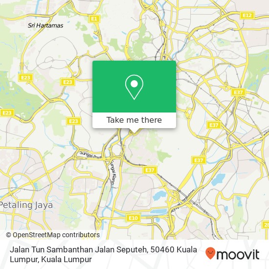 Peta Jalan Tun Sambanthan Jalan Seputeh, 50460 Kuala Lumpur