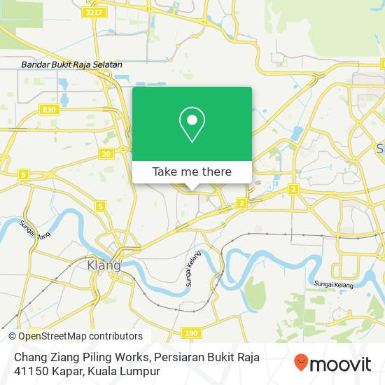 Peta Chang Ziang Piling Works, Persiaran Bukit Raja 41150 Kapar