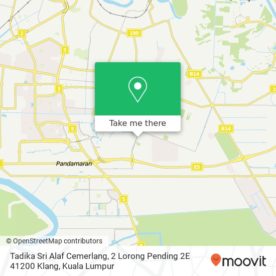 Peta Tadika Sri Alaf Cemerlang, 2 Lorong Pending 2E 41200 Klang