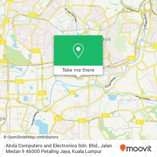 Abda Computers and Electronics Sdn. Bhd., Jalan Medan 9 46000 Petaling Jaya map