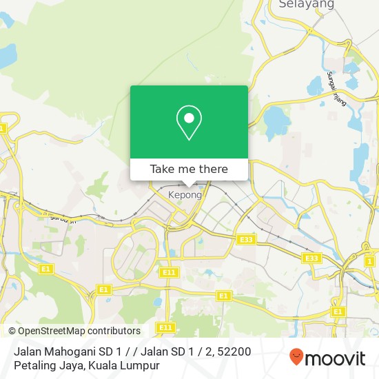Jalan Mahogani SD 1 / / Jalan SD 1 / 2, 52200 Petaling Jaya map