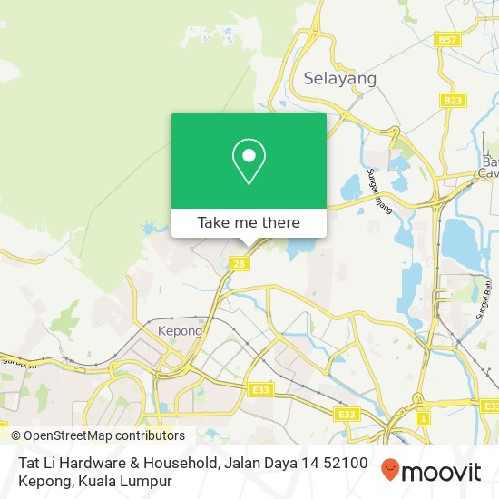 Tat Li Hardware & Household, Jalan Daya 14 52100 Kepong map