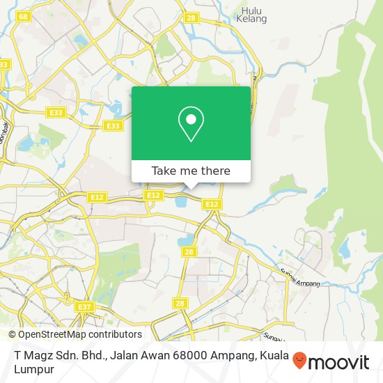 T Magz Sdn. Bhd., Jalan Awan 68000 Ampang map