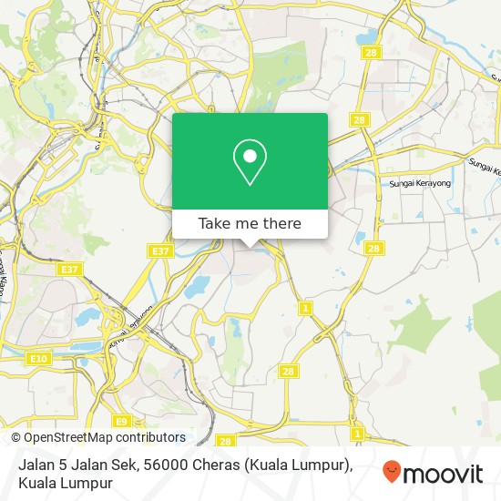Peta Jalan 5 Jalan Sek, 56000 Cheras (Kuala Lumpur)