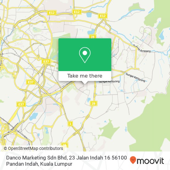 Peta Danco Marketing Sdn Bhd, 23 Jalan Indah 16 56100 Pandan Indah