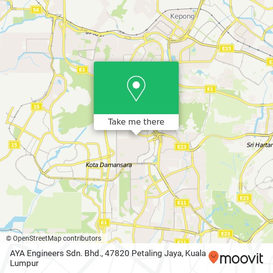 Peta AYA Engineers Sdn. Bhd., 47820 Petaling Jaya