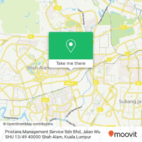 Pristana Management Service Sdn Bhd, Jalan Wu SHU 13 / 49 40000 Shah Alam map
